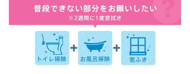 普段できない部分をお願いしたい ※2週間に1度窓拭き